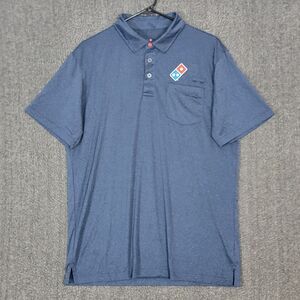 Domino's Pizza Gear Polo Shirt Mens M Blue Delivery Driver Employee Uniform